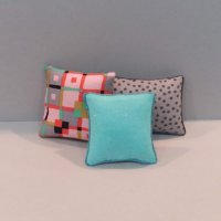 Abstract Grey, Pink, Aqua pillows
