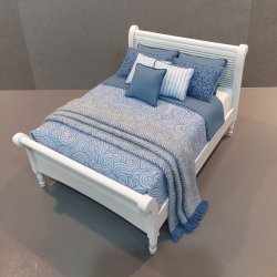 Grooved Queen Bed/Blue Wave