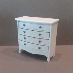 Bowfront 4 Drawer Chest - White