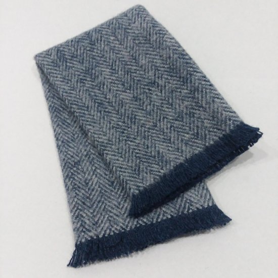 FT7-106 Steel Blue Fringed Throw - Click Image to Close