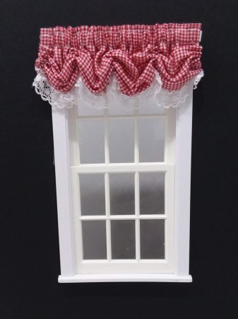 #101-Balloon Valance - #8 Red Gingham