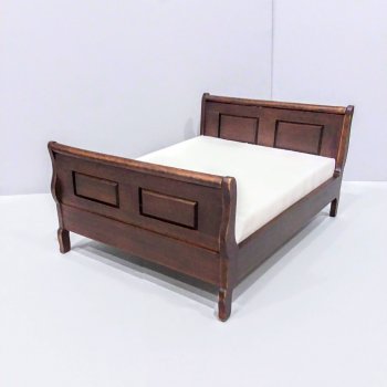 Double Sleigh Bed Walnut finish
