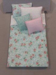 S-304A Mint Green & Pink Floral