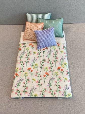 S-438 Green, Lilac & Peach Floral Print