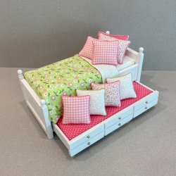 White Trundle/Lime & Pink Floral
