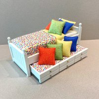 White Trundle/Multi Dots, Cobalt, Lime & Coral
