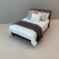 Modern Bed - Grey & White Abstract
