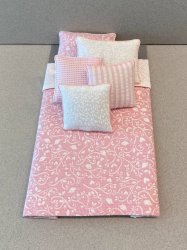 S-458 Pink/white vine with Stripe accent