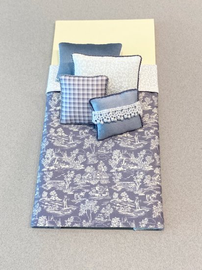 S-359 White on Steel Blue Toile - Click Image to Close