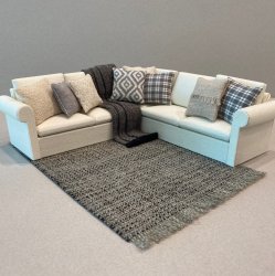 Ivory Sectional - Charcoal, Grey and Tan accents