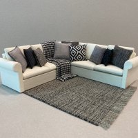 Ivory Sectional - Grey, Black & White accents