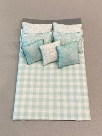 D-313 Aqua & White Modern Check