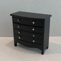 Bowfront 4 Drawer Chest - Black