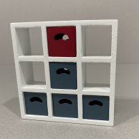 9 Cube Shelf Unit/ 5 Blue & Red Bins