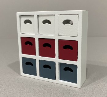 9 Cube Shelf Unit/ 9 White, Red, Blue Bins
