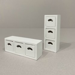 3 Cube Shelf Unit/ 3 White wood bins