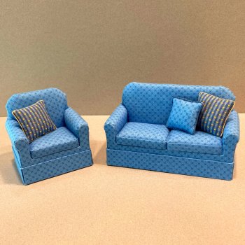 DA-22 Chair & Sofa - Medium Blue Tiny Design
