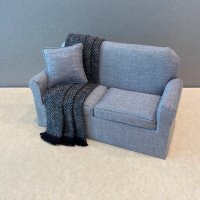 DA-21 Upholstered Sofa - Grey Linen/Throw