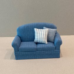 Transitionl Blue Sofa/ accent pillows