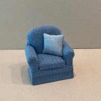Transitionl Blue Chair/ accent pillow