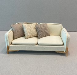Ecru Modern Sofa, Tan accents
