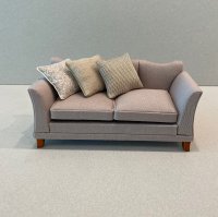Taupe Modern Sofa, taupe/tan accents